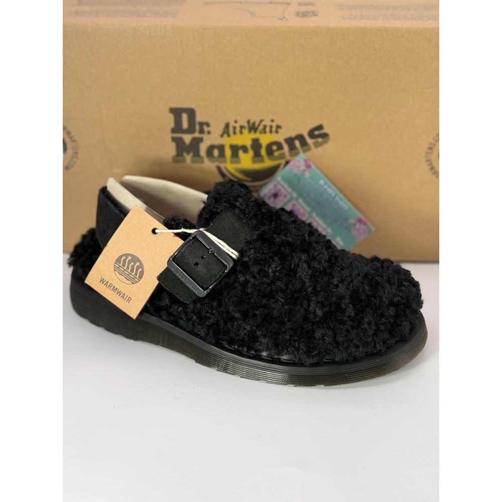 Dr. Martens Jorge II Black Faux Fur Mules 8